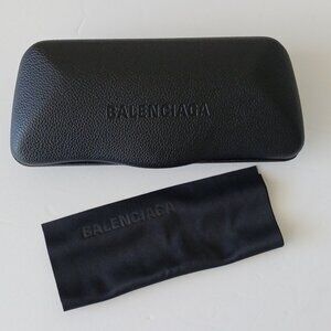 Balenciaga Black Sunglass Eyeglasses Hard Case and Cleaning Cloth